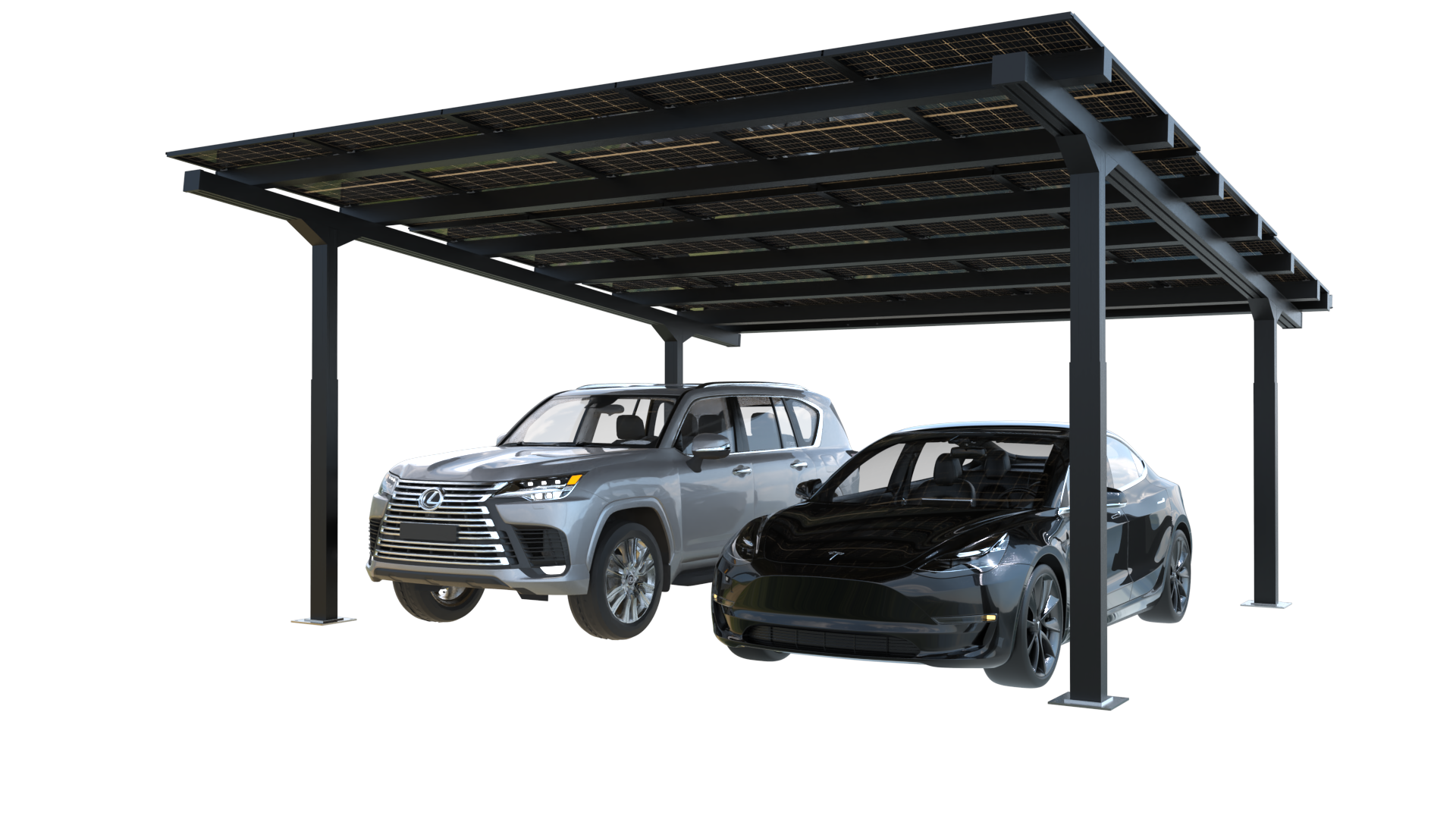 Double bay premium solar carport installation